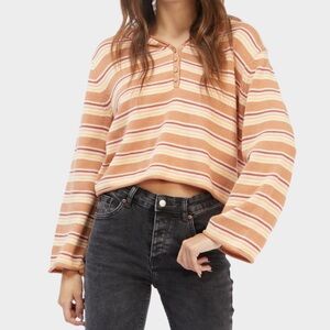 ROXY Side Swipe Long-Sleeve Striped Hoodie